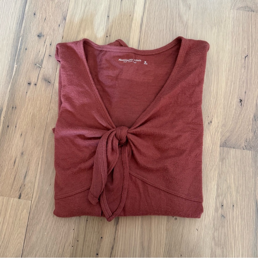 Abercrombie soft A&F cozy Tie Front body-suit
